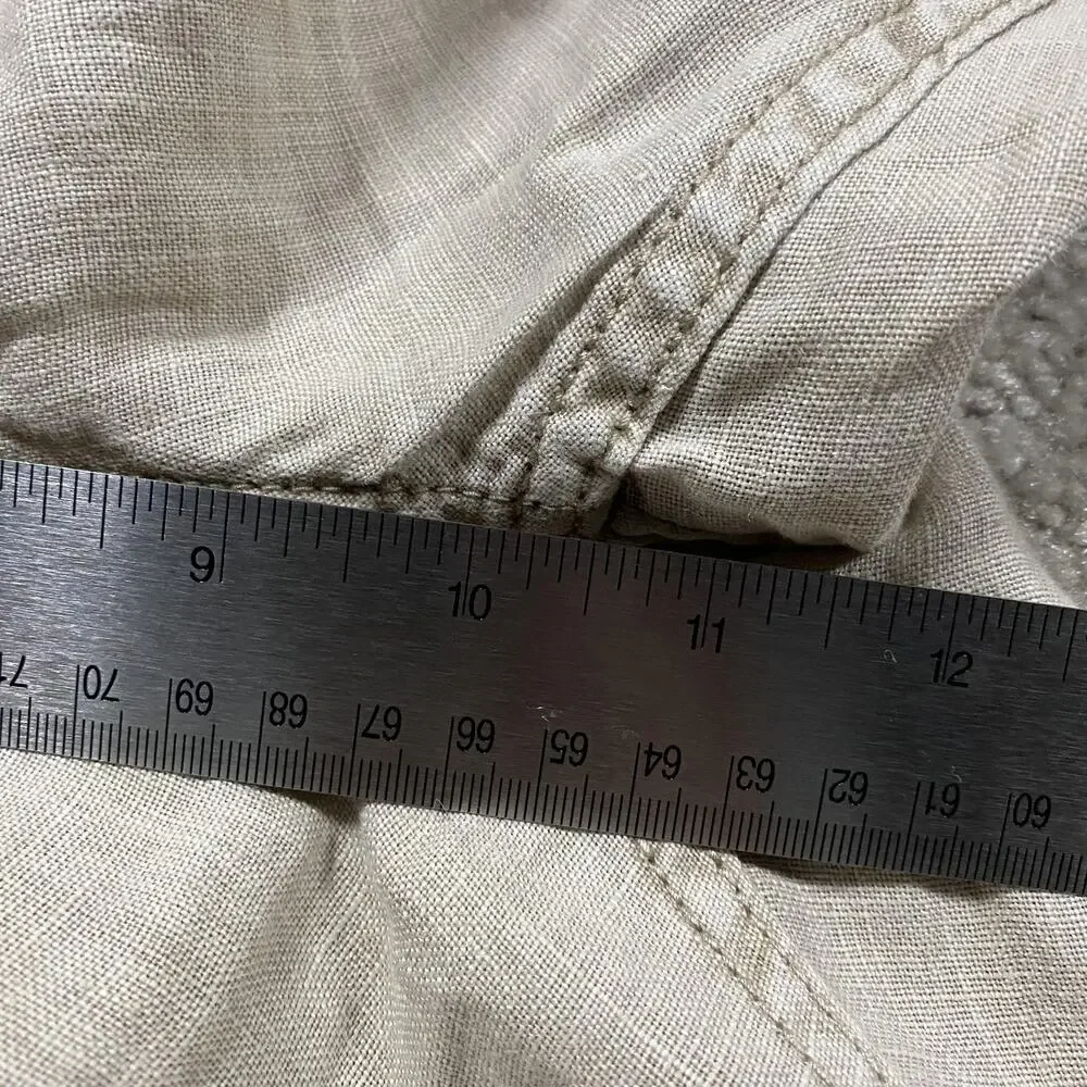 Black Brown 1826 Linen Pants Mens 34x30 Tan Classic Fit 5 Pocket Summer Preppy